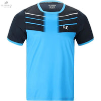 T-Shirt FZ Forza Check Bleu Homme - 100% Polyester Recyclé, Technologie DryForze, Confort Optimal - DC.SPORTS