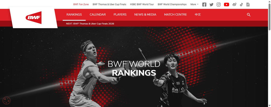 Classement mondial badminton 2026 : top joueurs et joueuses