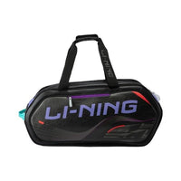 Sac Carré Li - Ning ABJU013 - 1 Noir et Violet - Compartiment Isolant pour 6 Raquettes, PU Écologique - DC.SPORTS