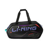 Sac Carré Li-Ning ABJU013-1 Noir et Violet - Compartiment Isolant pour 6 Raquettes, PU Écologique