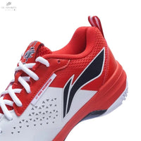 Chaussures De Badminton LI - NING Unisexe Blade Lite Blanc/Rouge - Légères, Stabilité Maximale - DC.SPORTS