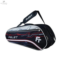 Sac De Badminton/Padel FELET DB 314 Noir/Rouge - Compartiments Pour 6 Raquettes, Bandoulière Matelassée - DC.SPORTS