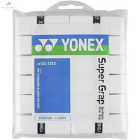 Surgrip Yonex AC102EX Blanc - Pack de 12 Unités, Haute Durabilité et Excellente Adhérence - DC.SPORTS