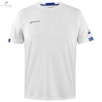 T-Shirt Babolat Play Homme - Tee - Shirt Blanc Crew Neck en Polyester Recyclé, Confort Optimal Sport - DC.SPORTS