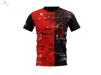 T-Shirt Felet RN3602 Rouge et Noir - Confort Sportif pour Badminton, Tailles S à XL - DC.SPORTS