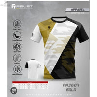 T-Shirt Unisexe Felet RN 3607 Or - Design Épuré, Technologie Dry Fit, Motif Blanc et Noir - DC.SPORTS