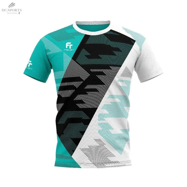 T-Shirt Unisexe Felet RN 3607 Tiffany en Polyester Breathable Avec Design Élégant Vert/Noir - DC.SPORTS