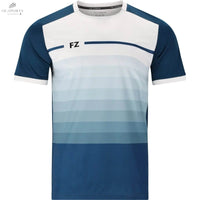 T-Shirt FZ Forza Alberti Homme Bleu Et Blanc - Polyester Recyclé, Technologie DryForze, Confort Sportif - DC.SPORTS