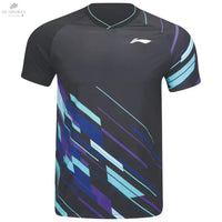 T-shirt Li - Ning Brush Unisexe Badminton Noir - Confort Optimal, Respirant et Léger - DC.SPORTS