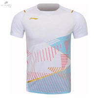 T-Shirt Li - Ning Homme Deep White - Tissu 3D Écologique, Antibactérien, Design Ergonomique - DC.SPORTS