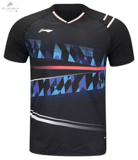 T-Shirt Li - Ning Homme International Players Push Bleu - Système AT - DRY, Évacuation Rapide de Transpiration - DC.SPORTS