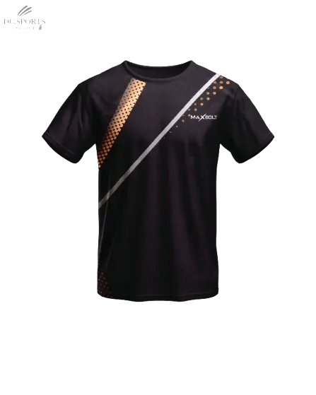 T-Shirt Maxbolt Noir Et Or T - 2373 – Confort, Respirabilité, Style Moderne Pour Sport - DC.SPORTS