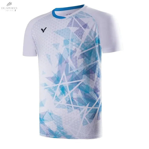 T-Shirt Victor Homme T - 40001 TD A Blanc - Maillot Fonctionnel en Polyester 100% Recyclé - DC.SPORTS