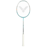 Raquette de badminton Victor Jetspeed S 12TD R 4U bleu turquoise et blanc, vue complète