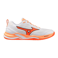 Chaussures Badminton Mizuno wave stealth elite blanc/orangeChaussure badmintonMizuno
