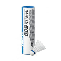 Tube de 6 volants plastique Yonex Mavis 600 blanc vitesse medium