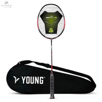 Raquette Young WING LIGHT 73 6U Rouge - Technologie Carbone, Flexibilité Semi-Rigide, Ultra Légèreraquette badmintonYOUNG