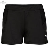 Short Victor Femme R-04200C Noir - Tissu Respirant, Élastique, Deux Poches, Tailles XS à XXLshort badmintonVictor
