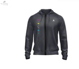 Sweat À Capuche Zippé Unisexe Felet Gris Foncé - Matériau Haut de Gamme, Poches Pratiques, Confort OptimalSweat badmintonFELET