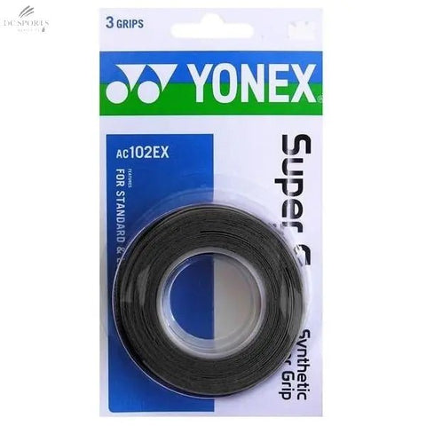 Surgrip YONEX AC102EX Noir Pour Raquettes De Badminton - Adhérence Exceptionnelle, Épaisseur Renforcée, Emballage De 3 - DC.SPORTS