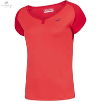 T-Shirt De Sport Femme Babolat Play Rouge - Confortable, Tissu Doux, Coupe Classique - DC.SPORTS