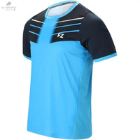 T-Shirt FZ Forza Check Bleu Homme - 100% Polyester Recyclé, Technologie DryForze, Confort Optimal - DC.SPORTS