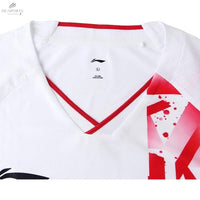 T-SHIRT LI-NING HOMME BLANC/ROUGE AAYS239-1 - DC.SPORTS