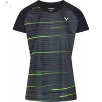 T-Shirt Victor Femme T - 34101 C Noir - Design Ventilé, Polyester Recyclé, Équipe 2023/24 - DC.SPORTS