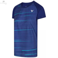 T-Shirt Victor Femme T-34100 B Bleu 100% Recyclé Ventilé Équipe 2023/24Maillot badmintonVictor