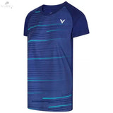 T-Shirt Victor Femme T-34100 B Bleu 100% Recyclé Ventilé Équipe 2023/24Maillot badmintonVictor