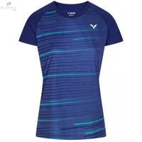 T-Shirt Victor Femme T-34100 B Bleu 100% Recyclé Ventilé Équipe 2023/24Maillot badmintonVictor