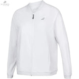 Veste Babolat Femme Play Blanche, Pantalon Léger Avec 2 Poches Latérales, Tissu ExtensibleVeste femme badmintonbabolat